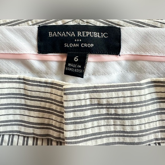 NWOT. Banana Republic Pants Women’s 6 Sloan Cropped Striped - Picture 10 of 10